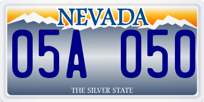 NV license plate 05A050