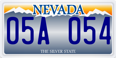 NV license plate 05A054