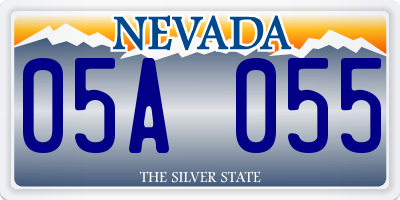 NV license plate 05A055