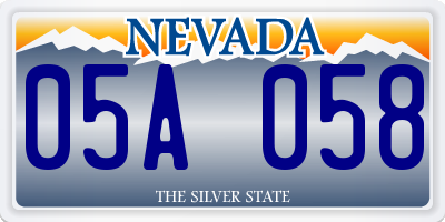 NV license plate 05A058