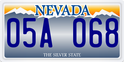 NV license plate 05A068