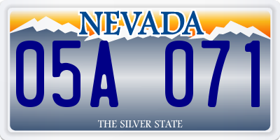 NV license plate 05A071