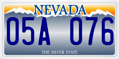 NV license plate 05A076