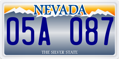 NV license plate 05A087