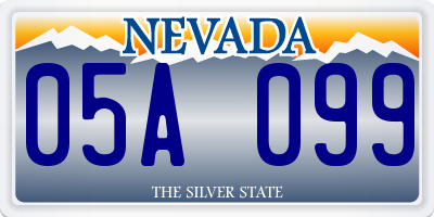 NV license plate 05A099