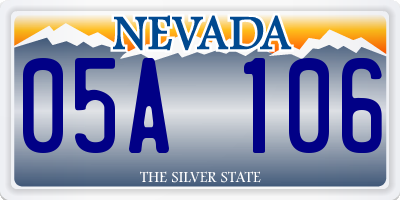 NV license plate 05A106