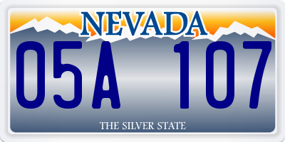 NV license plate 05A107