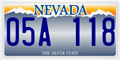 NV license plate 05A118