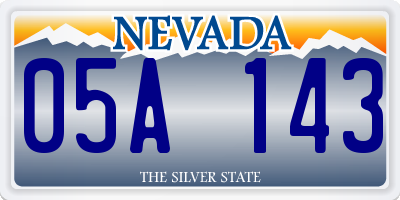 NV license plate 05A143