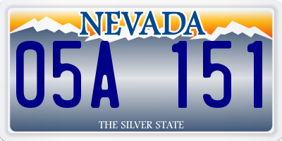 NV license plate 05A151