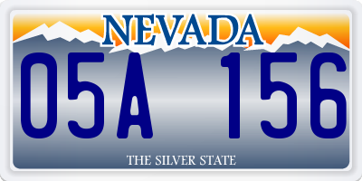 NV license plate 05A156