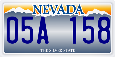 NV license plate 05A158