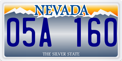 NV license plate 05A160