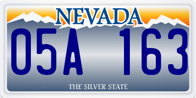 NV license plate 05A163