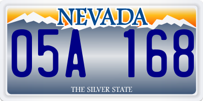 NV license plate 05A168