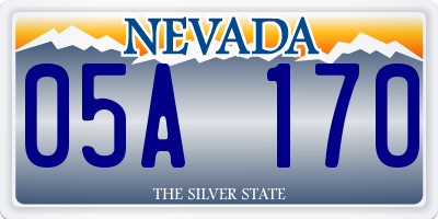 NV license plate 05A170