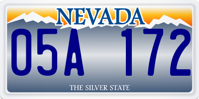 NV license plate 05A172