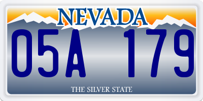 NV license plate 05A179