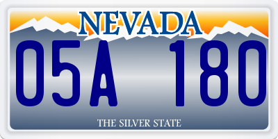 NV license plate 05A180