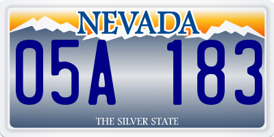 NV license plate 05A183