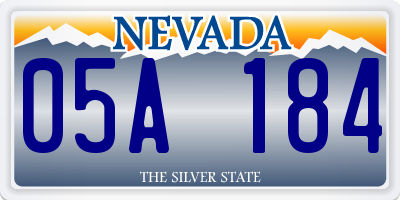 NV license plate 05A184