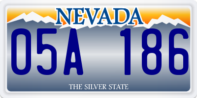 NV license plate 05A186