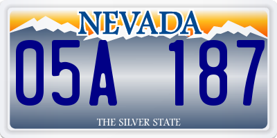 NV license plate 05A187