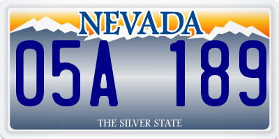 NV license plate 05A189