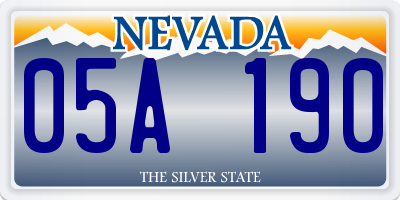 NV license plate 05A190