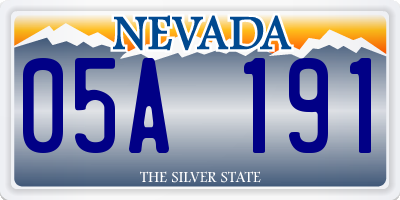 NV license plate 05A191
