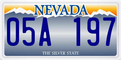 NV license plate 05A197