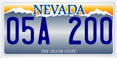 NV license plate 05A200