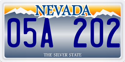 NV license plate 05A202