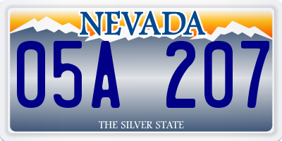 NV license plate 05A207