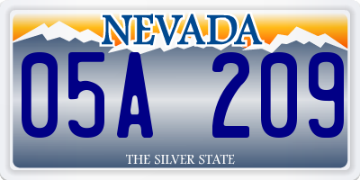 NV license plate 05A209