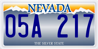 NV license plate 05A217