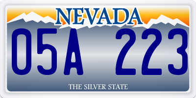 NV license plate 05A223