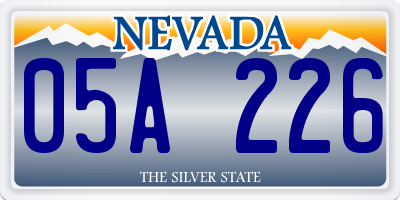 NV license plate 05A226