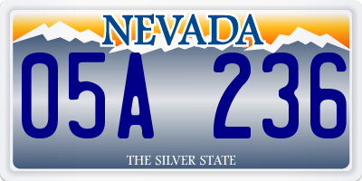 NV license plate 05A236