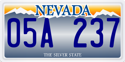 NV license plate 05A237