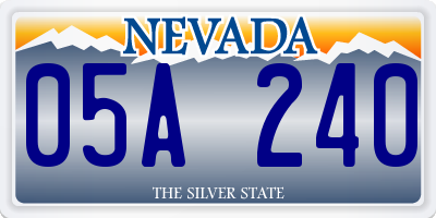 NV license plate 05A240