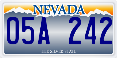 NV license plate 05A242