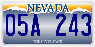 NV license plate 05A243