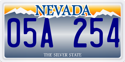 NV license plate 05A254