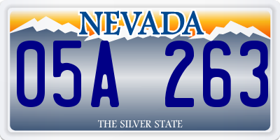 NV license plate 05A263