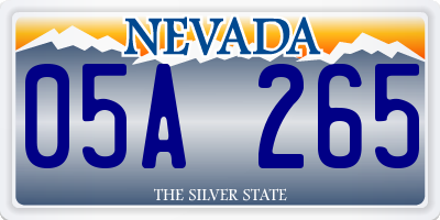 NV license plate 05A265