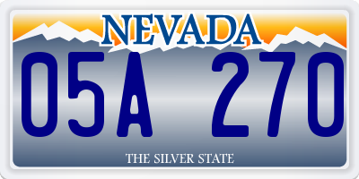 NV license plate 05A270