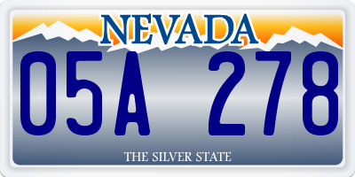 NV license plate 05A278