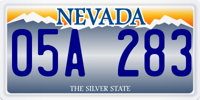 NV license plate 05A283