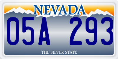 NV license plate 05A293